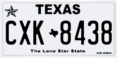 TX license plate CXK8438