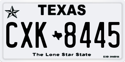 TX license plate CXK8445