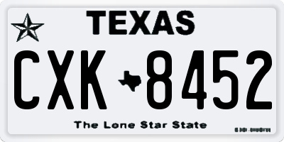 TX license plate CXK8452