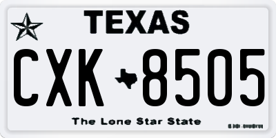 TX license plate CXK8505