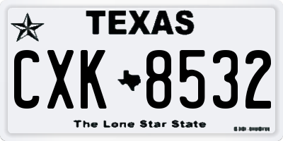 TX license plate CXK8532