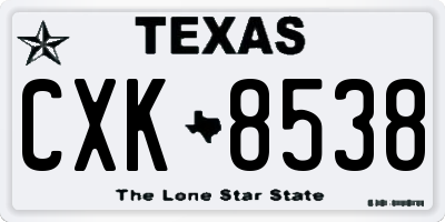 TX license plate CXK8538