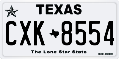 TX license plate CXK8554