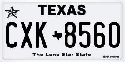TX license plate CXK8560