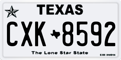 TX license plate CXK8592