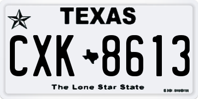 TX license plate CXK8613