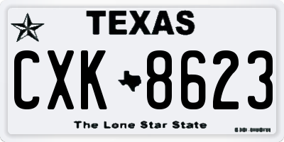 TX license plate CXK8623