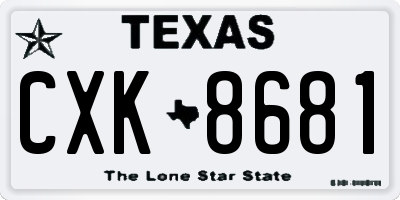 TX license plate CXK8681