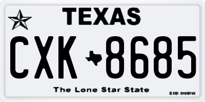 TX license plate CXK8685