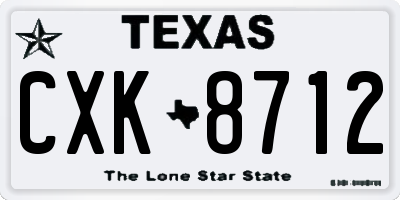 TX license plate CXK8712