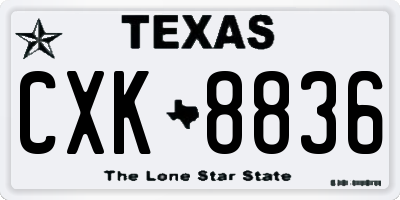 TX license plate CXK8836