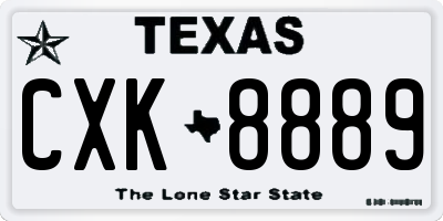 TX license plate CXK8889