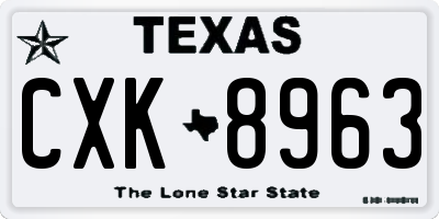 TX license plate CXK8963