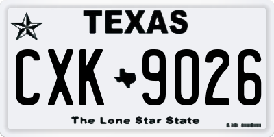 TX license plate CXK9026