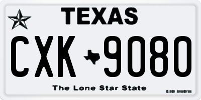 TX license plate CXK9080