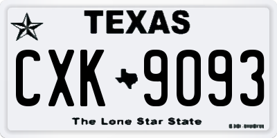 TX license plate CXK9093