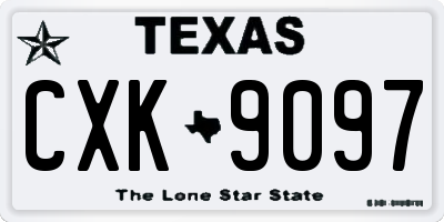 TX license plate CXK9097