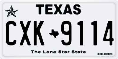 TX license plate CXK9114