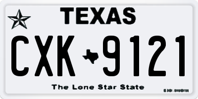 TX license plate CXK9121