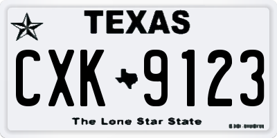 TX license plate CXK9123