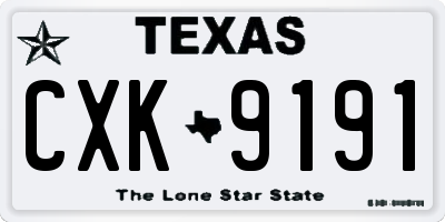 TX license plate CXK9191