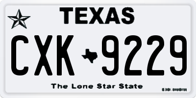 TX license plate CXK9229