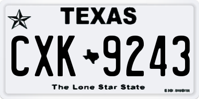 TX license plate CXK9243