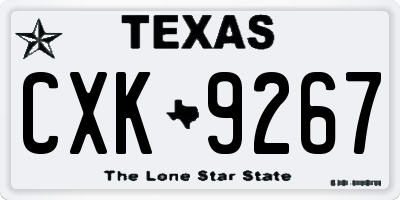 TX license plate CXK9267