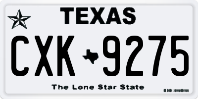TX license plate CXK9275