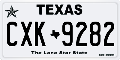 TX license plate CXK9282