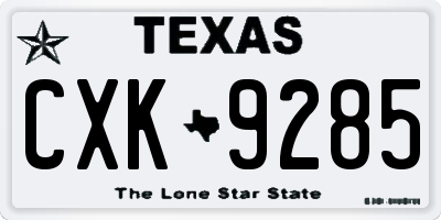 TX license plate CXK9285