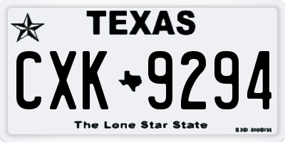 TX license plate CXK9294