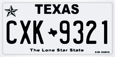 TX license plate CXK9321