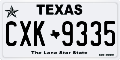 TX license plate CXK9335