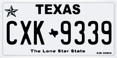 TX license plate CXK9339