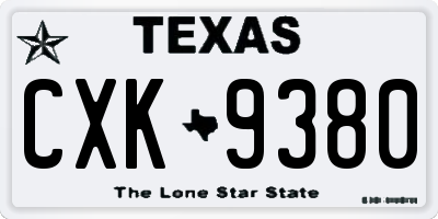TX license plate CXK9380