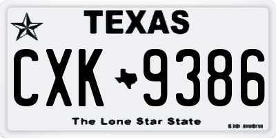 TX license plate CXK9386