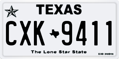 TX license plate CXK9411