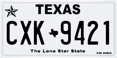 TX license plate CXK9421