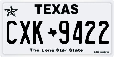 TX license plate CXK9422