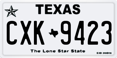 TX license plate CXK9423