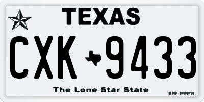 TX license plate CXK9433