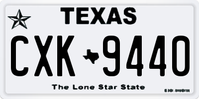 TX license plate CXK9440