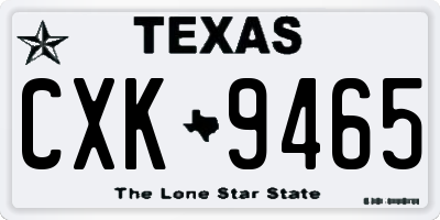 TX license plate CXK9465