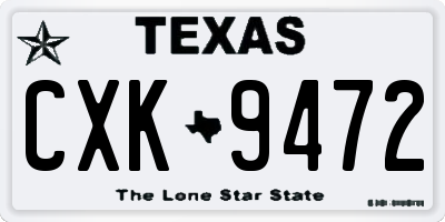 TX license plate CXK9472