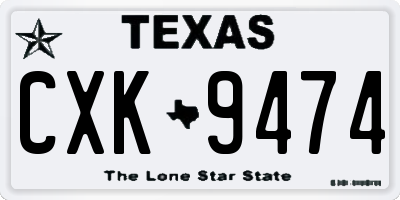 TX license plate CXK9474