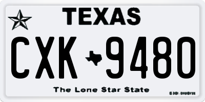 TX license plate CXK9480