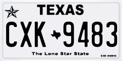 TX license plate CXK9483