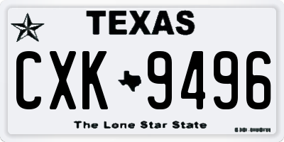 TX license plate CXK9496