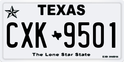 TX license plate CXK9501